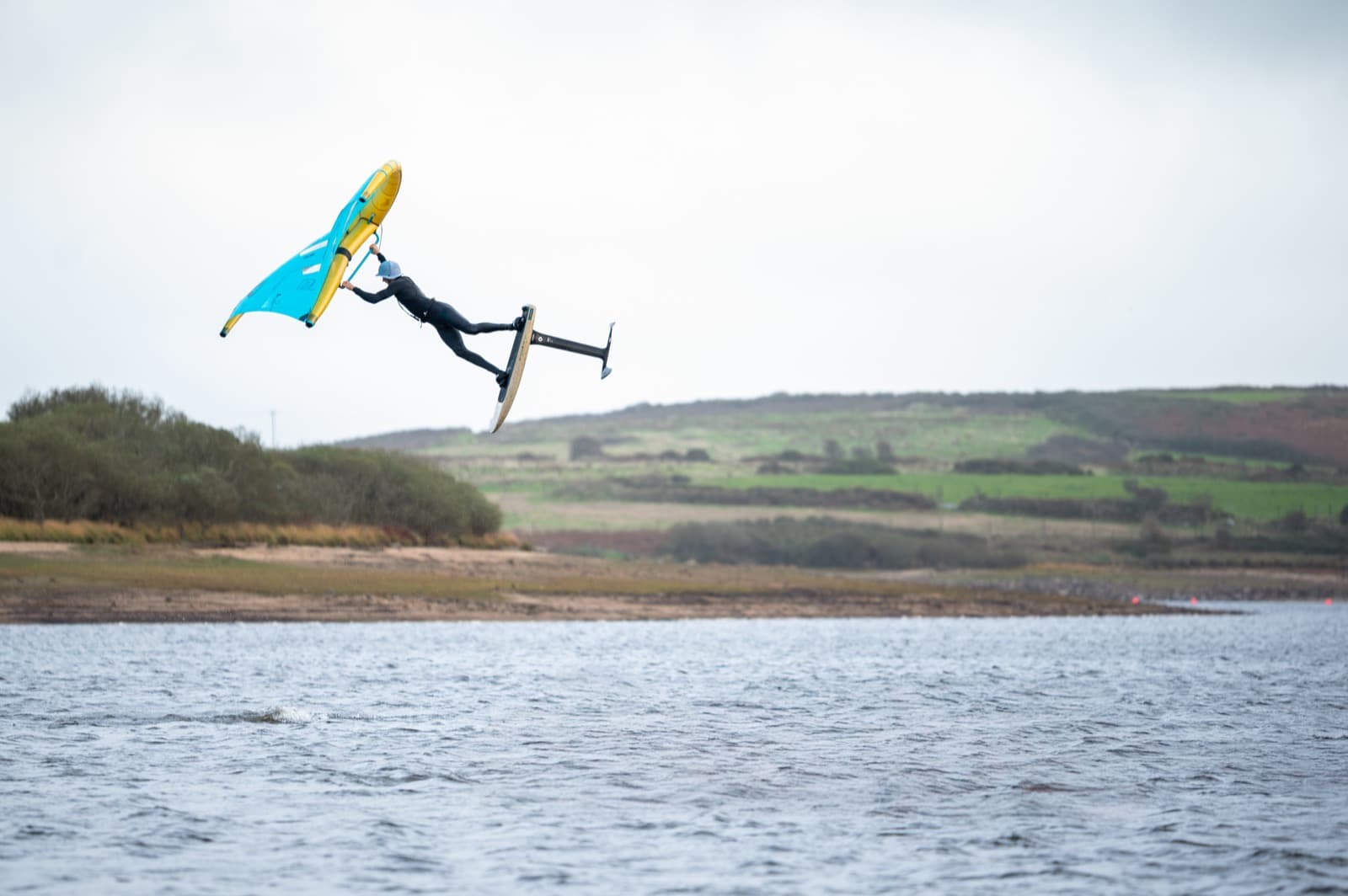 Toby jumping at Stithians Lake
